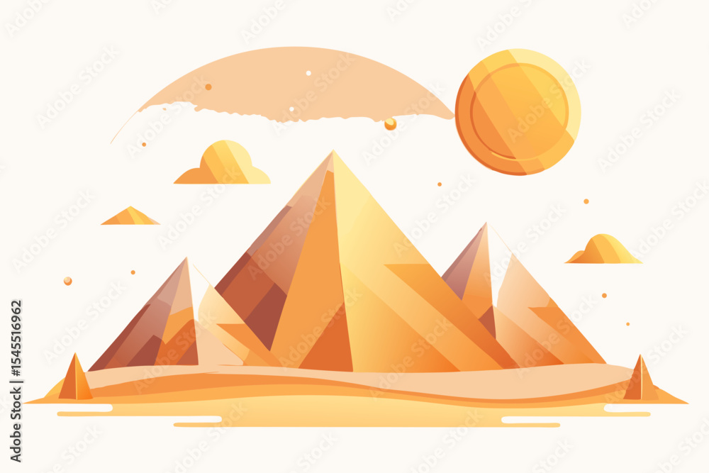 surreal desert pyramids hover