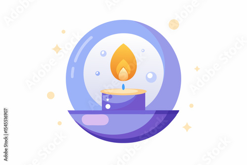 moon candle glowing soft holder