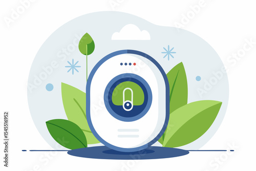 smart thermostat eco leaf temp