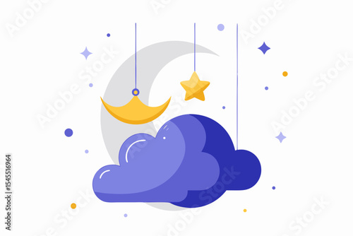 starry cloud moon swing