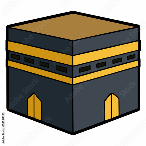 kabba mecca illustration, isolated on white background