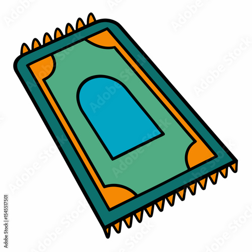 praying rug illustration, isolated on white background