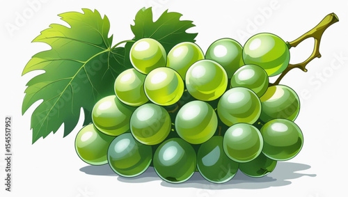 bunch of green grapes isolated