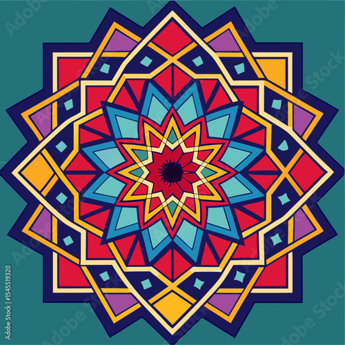 islamic geometric mosaic pattern