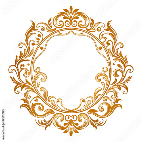 vintage antique baroque ornamental frame border