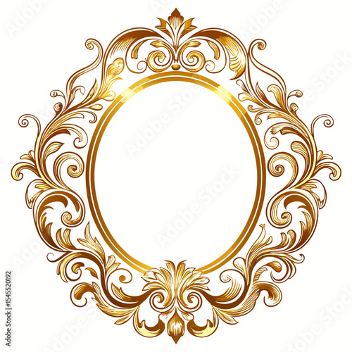 vintage antique baroque ornamental frame border