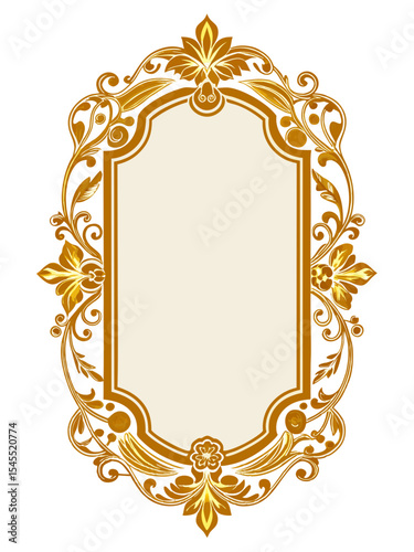 vintage antique baroque ornamental rectangle frame
