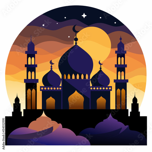 night mosque silhouette