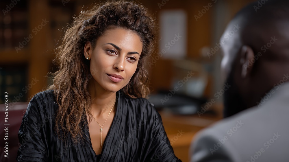 Fototapeta premium Professional Lawyer Giving Legal Consultation to Client in Office