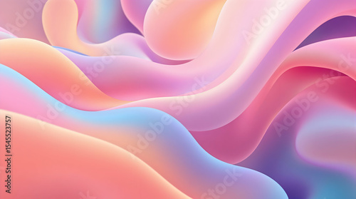 Abstract pastel gradients background with wavy shapes and smooth transitions