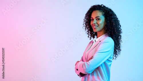Confident Woman, Neon Portrait, Business - Neon lighting
