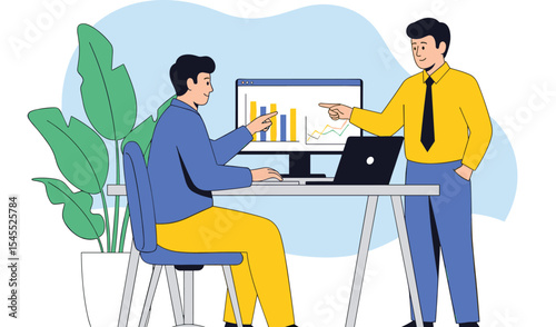 Business Financial advisor working and Business investment planning on monitor report graph. data analytics team concept