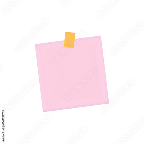 Pink Note Paper: Blank Sticky Note with Adhesive Tape for Reminders, Messages, and Organization