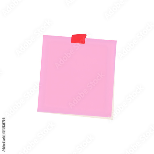 Pink Note Paper: Minimalist Sticky Note, Blank Memo Pad, Office Supplies, Reminder, Message,  Planning, Organization
