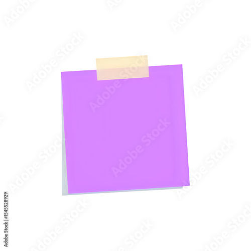 Purple Sticky Note: Blank Memo Pad for Reminders and Notes
