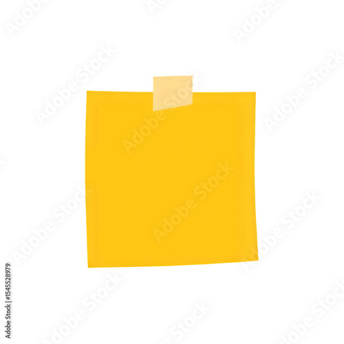 Vibrant Yellow Note:  Blank Sticky Memo Template