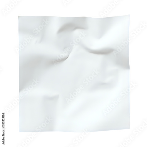 Wrinkled White Paper Texture:  Background, Design Element, Creased Fabric