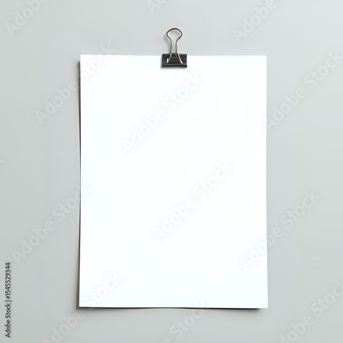 Blank Paper Mockup:  Neutral Background, Bulletin Board, Minimalist Design