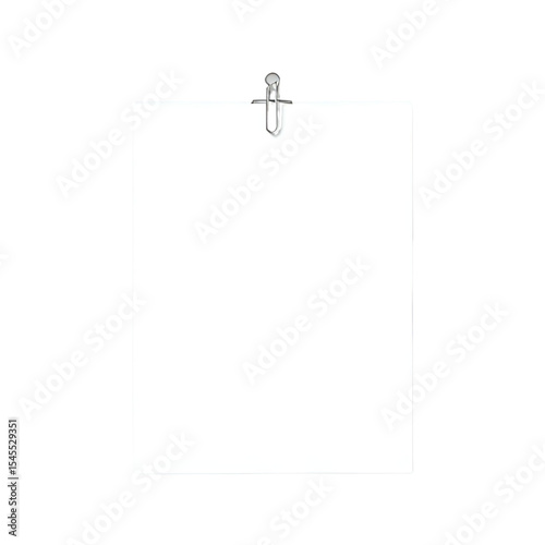 Blank Paper Sheet with Binder Clip: Perfect for Mockups & Presentations