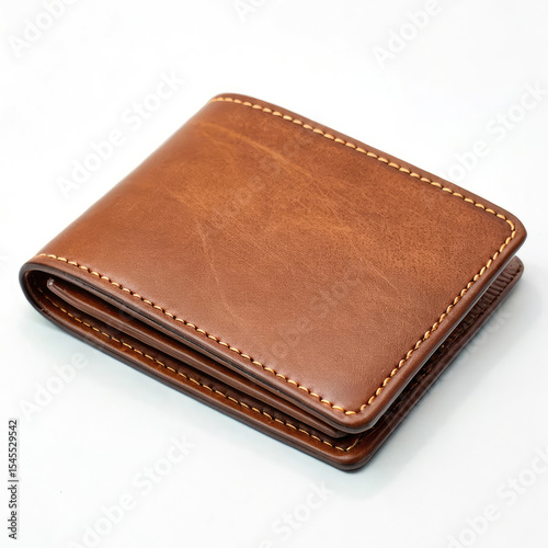 leather wallet isolated on white background photo