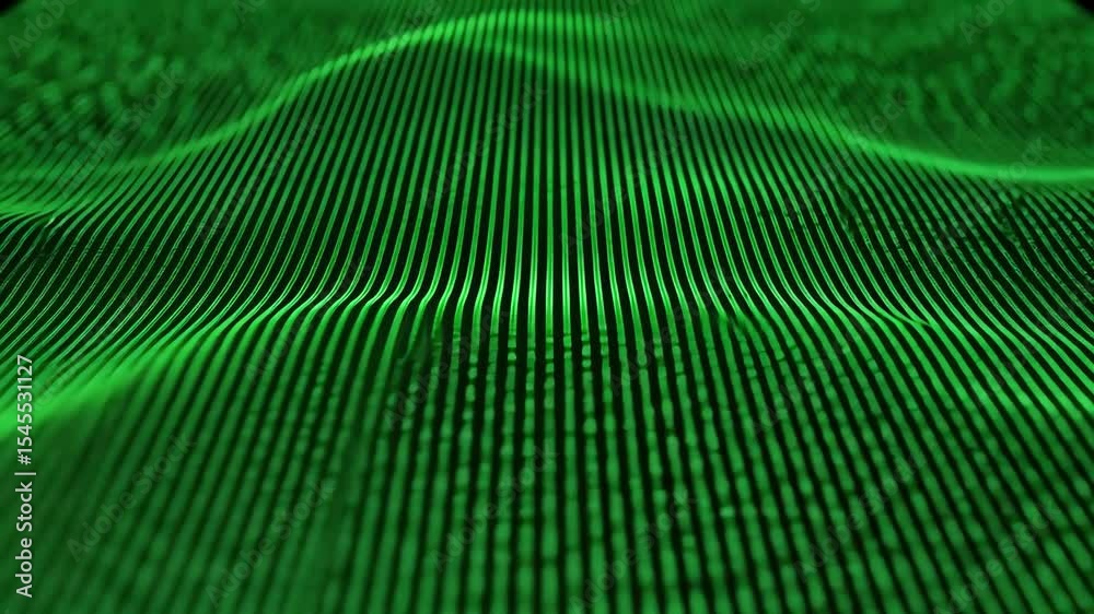 Abstract green digital background: data, numbers, technology, and binary code.
