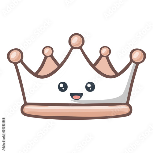 A cute cartoon crown with a happy face, perfect for adding a touch of royalty and joy to your design!
