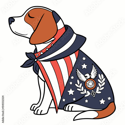 Creative SVG: Peaceful Dog with wrapped in a blanket in a Honor & Remembrance colored Memorial Day theme