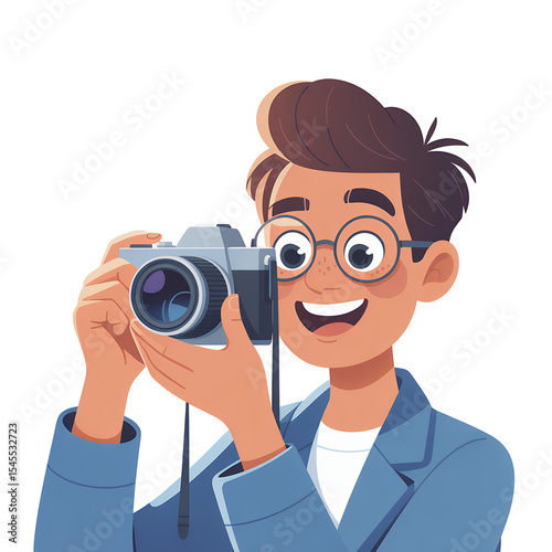Cartoon Man with Camera