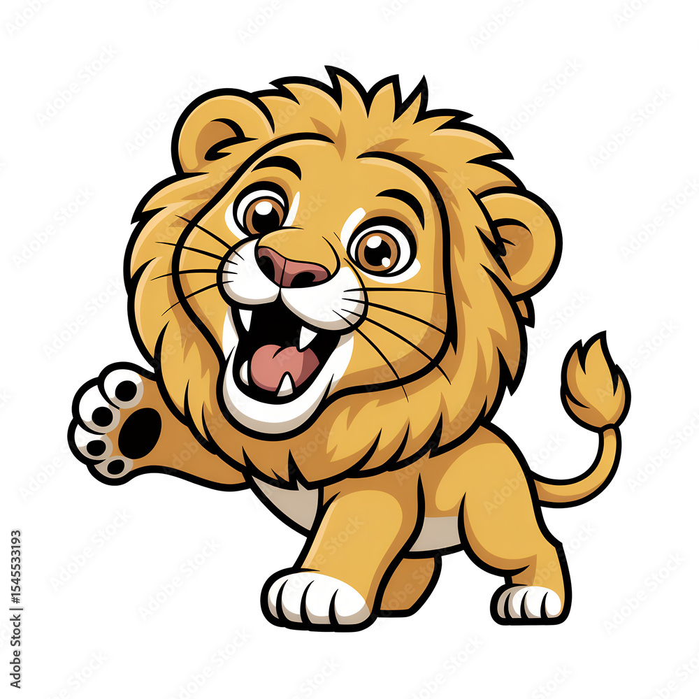 Fototapeta premium Cartoon Lion Illustration