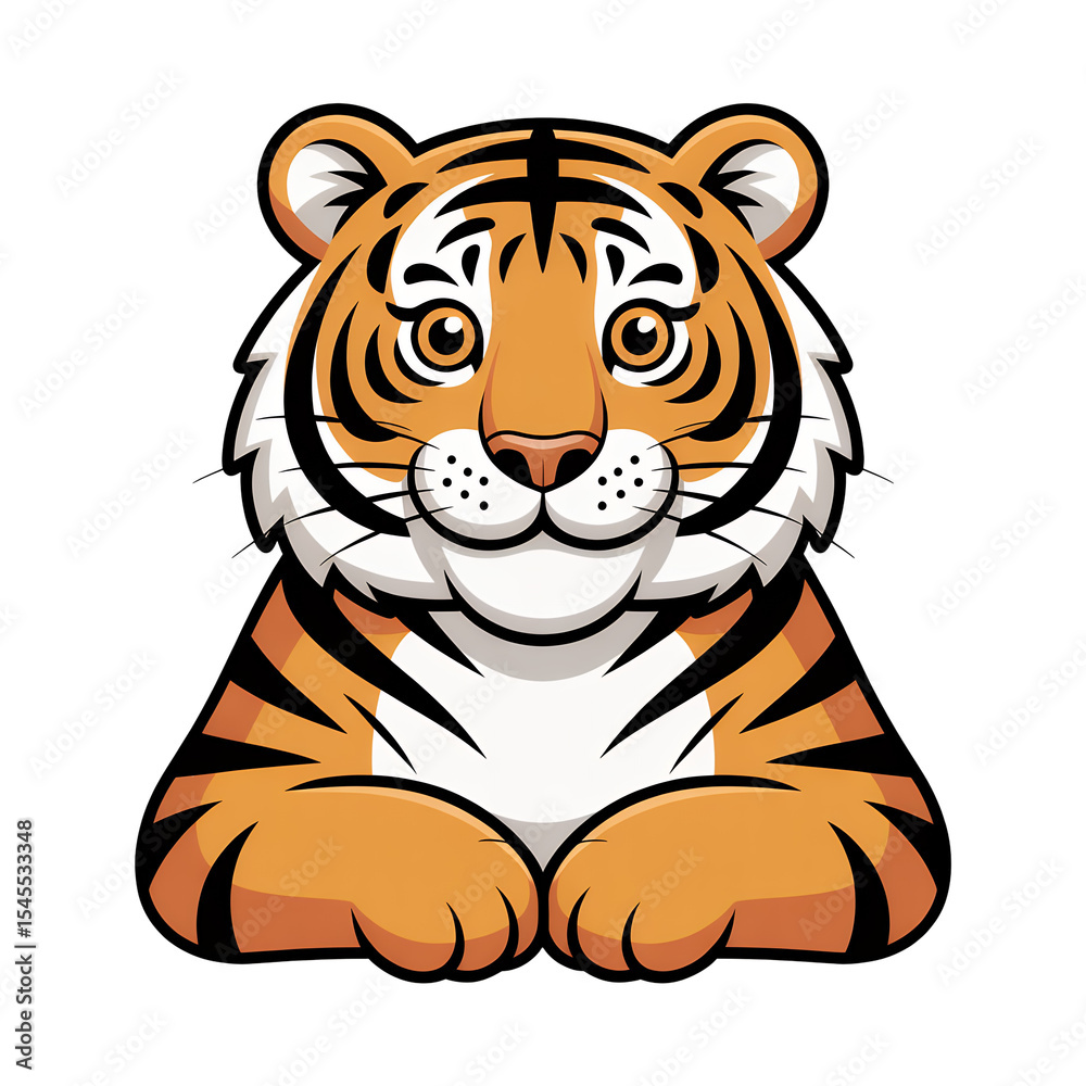 Obraz premium Cartoon Tiger Portrait