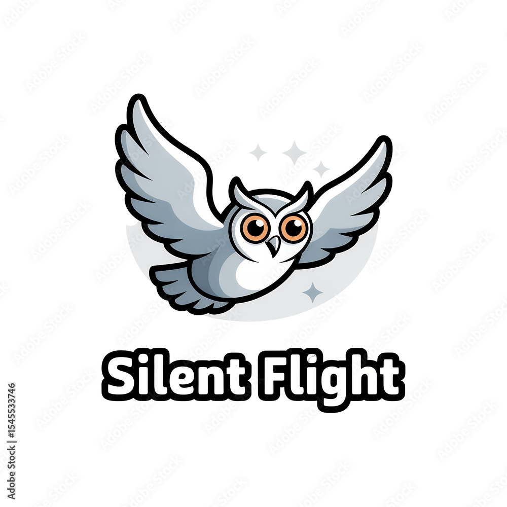 Obraz premium Owl Flying Over Moon With Stars