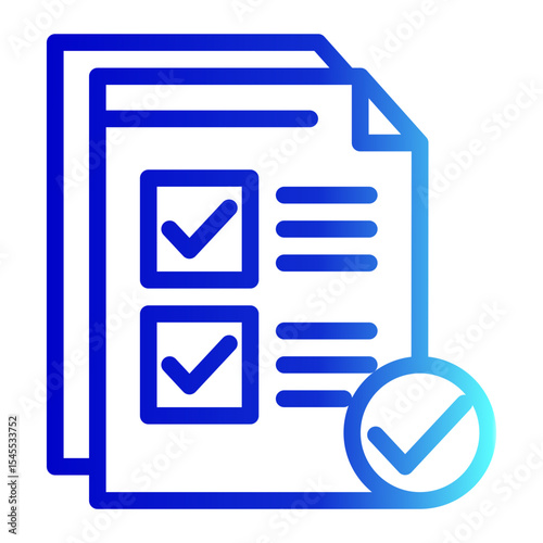 Task Validation Icon - Outline Gradient Style for Checklists and Approvals.