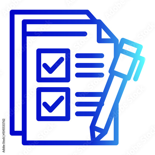 Content Revision Icon - Outline Gradient Style for Writing and Editing.