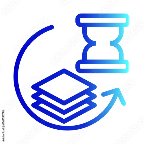 Data Compilation Icon - Outline Gradient Style for Automated Systems.