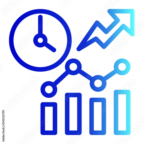 Efficiency Gauge Icon - Outline Gradient Style for Performance Metrics.