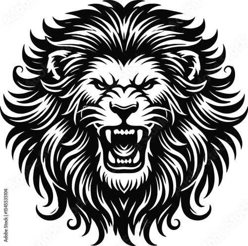 Roaring Lion Illustration – Detailed Vector Animal Art