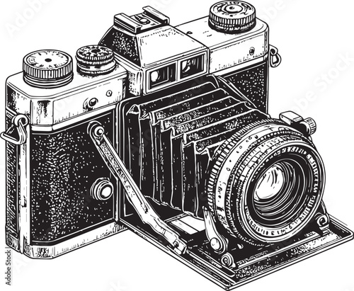 Vintage Photography Equipment Engraving