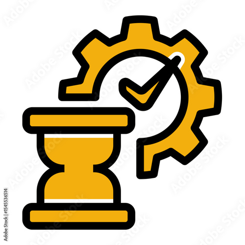 Workflow Advancement Icon - Solid Color Lineal Style for Productivity Tracking.