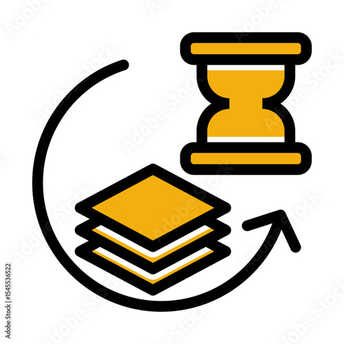 Data Compilation Icon - Solid Color Lineal Style for Automated Systems.