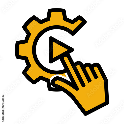 Decision Trigger Icon - Solid Color Lineal Style for Interactive Systems.