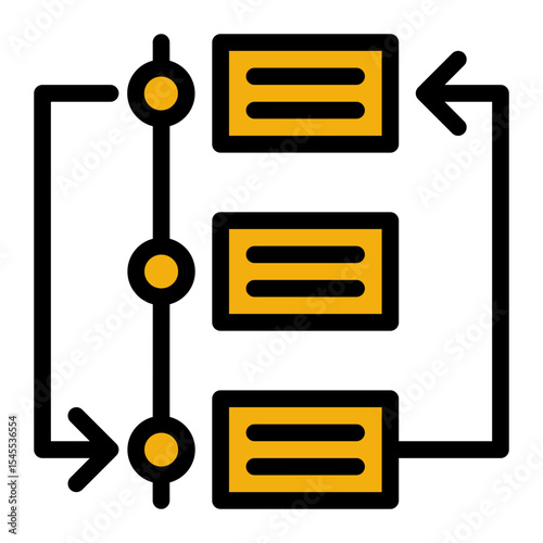 Task Ranking Icon - Solid Color Lineal Style for Workflow Management.