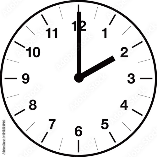Analog clock illustration with variable time