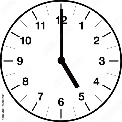 Analog clock illustration with variable time