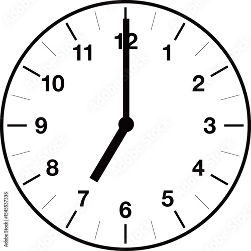 Analog clock illustration with variable time