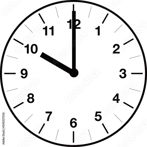 Analog clock illustration with variable time