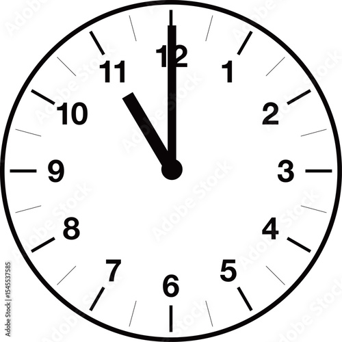 Analog clock illustration with variable time