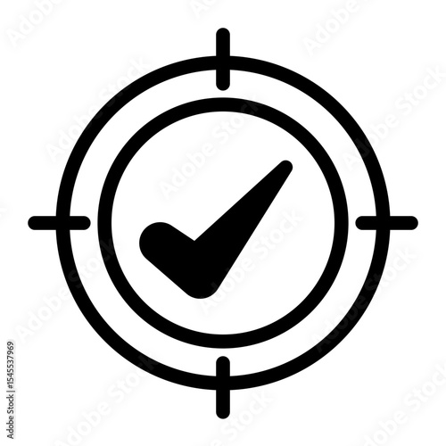Precision Target Icon - Mixed Style for Business Goals and Analytics.