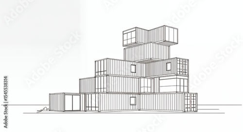 Stacked shipping container architectural design