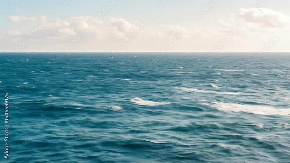 custom made wallpaper toronto digitalTranquil ocean scene featuring a vast expanse of deep blue water under a light blue sky dotted with fluffy clouds. Perfect for relaxation themes and travel visuals.