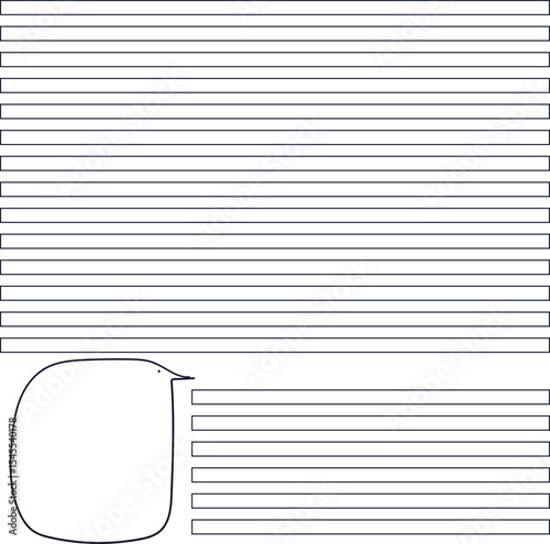 Texture in the form of a notebook sheet with a cloud for inserting text or notes.